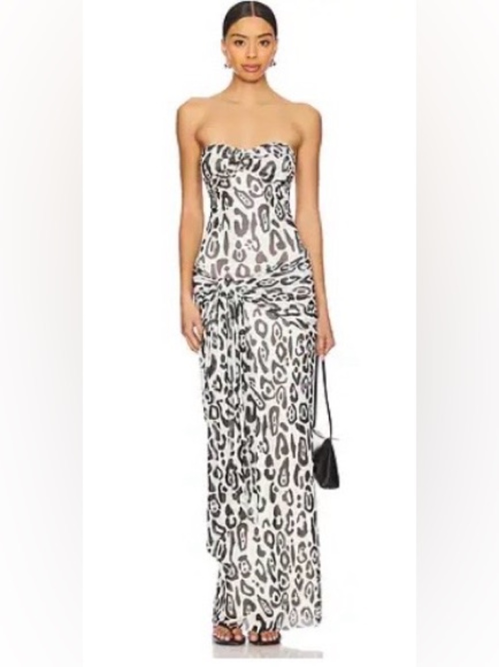 AFRM Strapless Animal Print Maxi Dress Size XL NWT